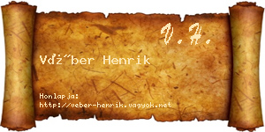 Véber Henrik névjegykártya